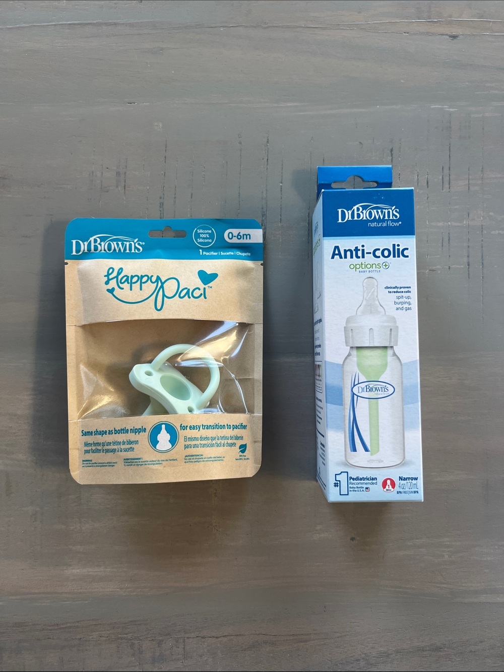 🆕 Dr. Brown's HappyPaci Pacifier & Anti-Colic Bottle Set - NWT